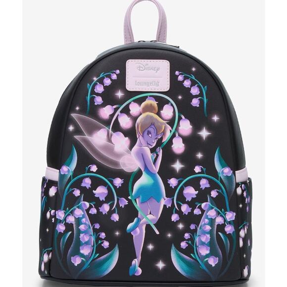 Loungely Disneys Peter Pan Tinker Bell Floral mini Backpack NWT main image 4